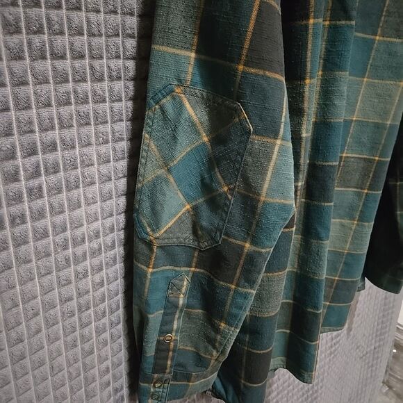 VTG LLBean Snap Flannel Shirt Mens XLTall Green Lightweight Canvas Long Sleeve - Picture 10 of 16